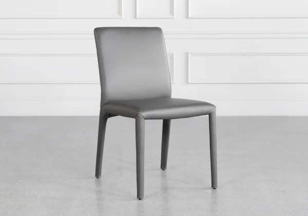 Elaine-Grey-Leather-Dining-Chair-Angle