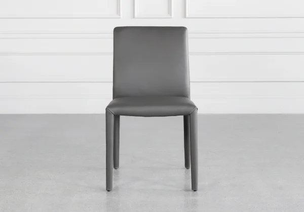 Elaine-Grey-Leather-Dining-Chair-Front