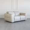 Haven Taupe-M5652 Leather Loveseat - Angle