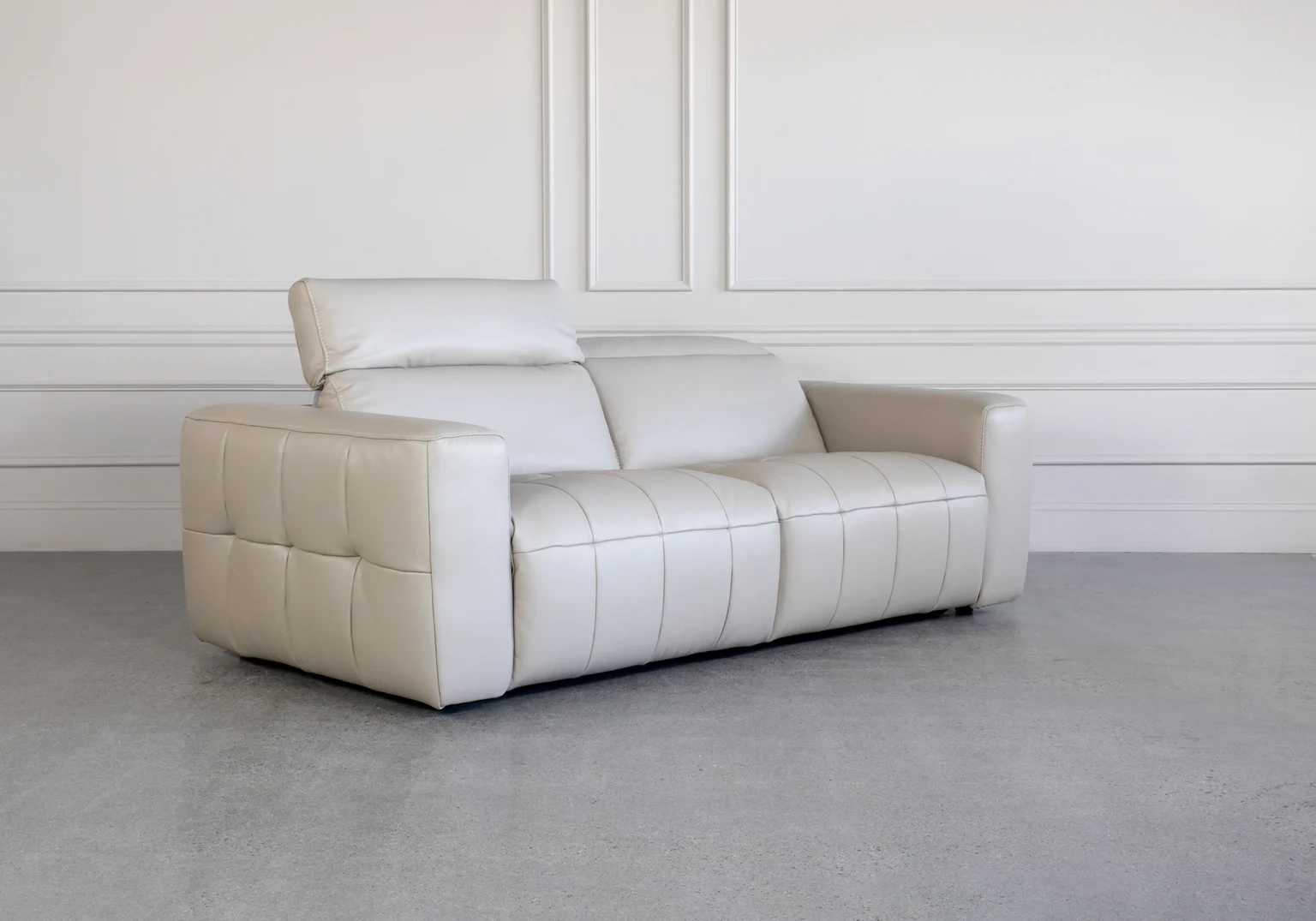 Haven Taupe M5652 Leather Sofa Angle R