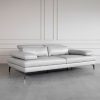 Allegra Silver L92 Leather Large Sofa - Angle