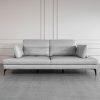 Allegra Silver L92 Leather Large Sofa - Cushions