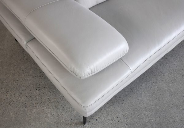 Allegra Silver L92 Leather Large Sofa - Details