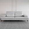 Allegra Silver L92 Leather Large Sofa - Front - 1