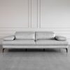 Allegra Silver L92 Leather Large Sofa - Front