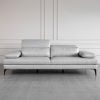 Allegra Silver L92 Leather Large Sofa - Front - 2