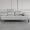 Allegra Silver L92 Leather Sofa - Front - 1