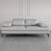 Allegra Silver L92 Leather Sofa - Front