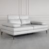 Allegra Silver L92 Leather Sofa - Headrests