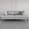 Allegra Silver L92 Leather Sofa - Side Cushions