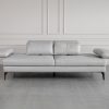 Allegra SilverL92 Leather Sofa - Side Cushions