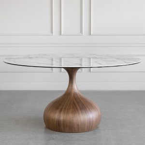 Armand White Ceramic Dining Table - Front