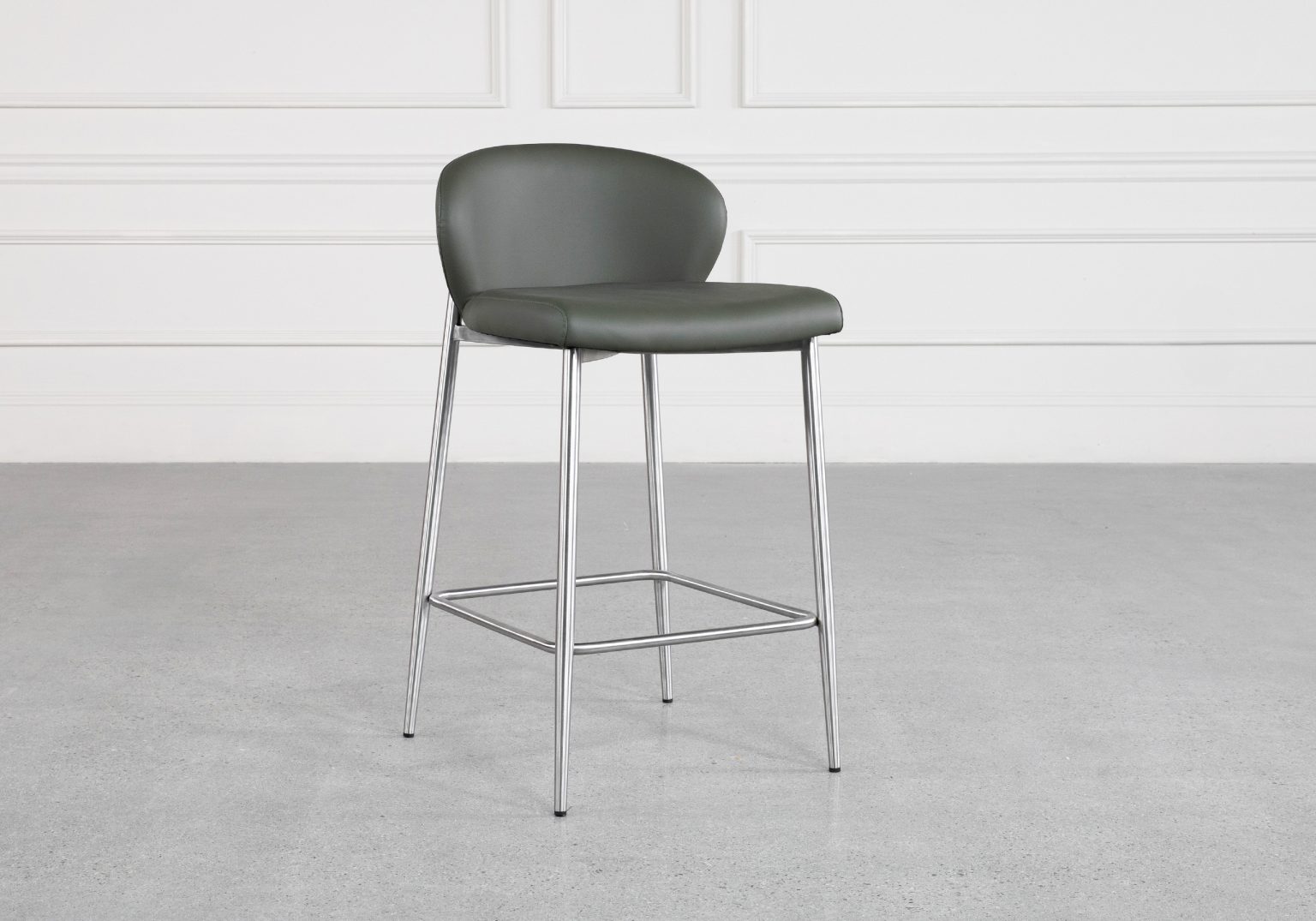 Mona Green 60 Vinyl Counter Stool Angle