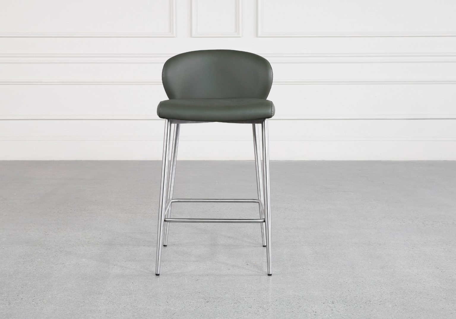 Mona Green 60 Vinyl Counter Stool Front