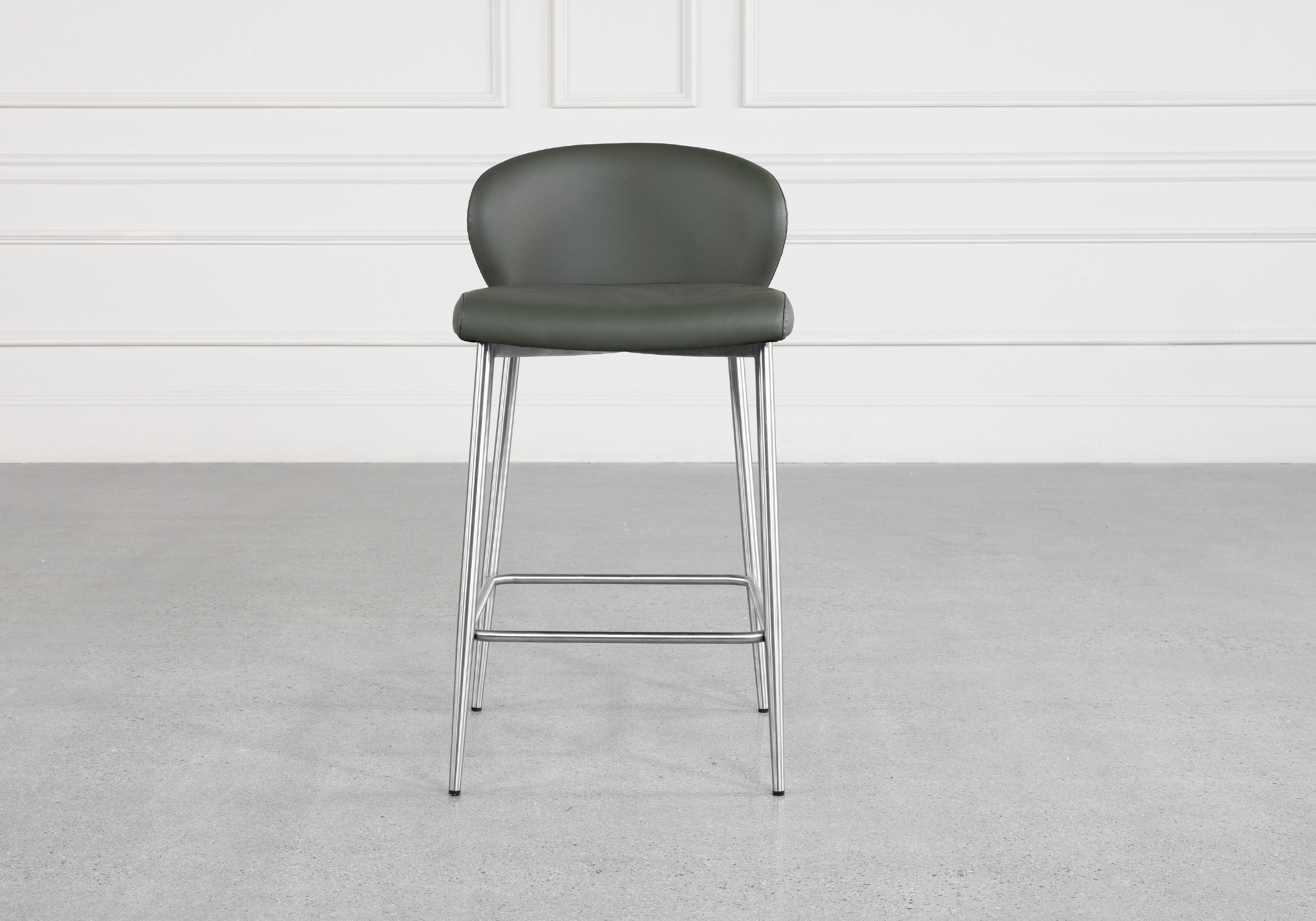 Mona Green 60 Vinyl Counter Stool Front