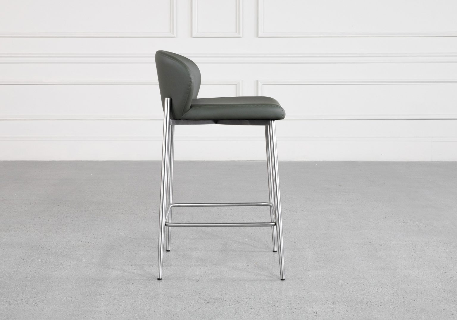 Mona Green 60 Vinyl Counter Stool Side