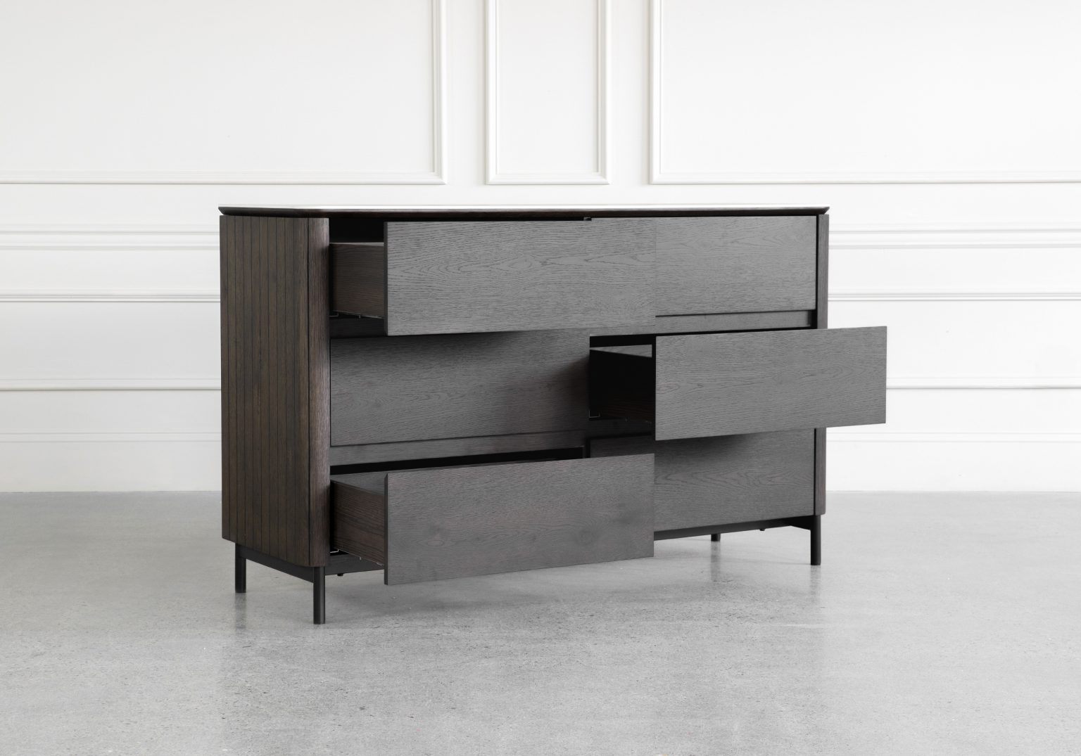 Phoenix Brown Oak Double Dresser Drawers