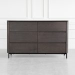 Phoenix 6-Drawer Brown Oak Double Dresser