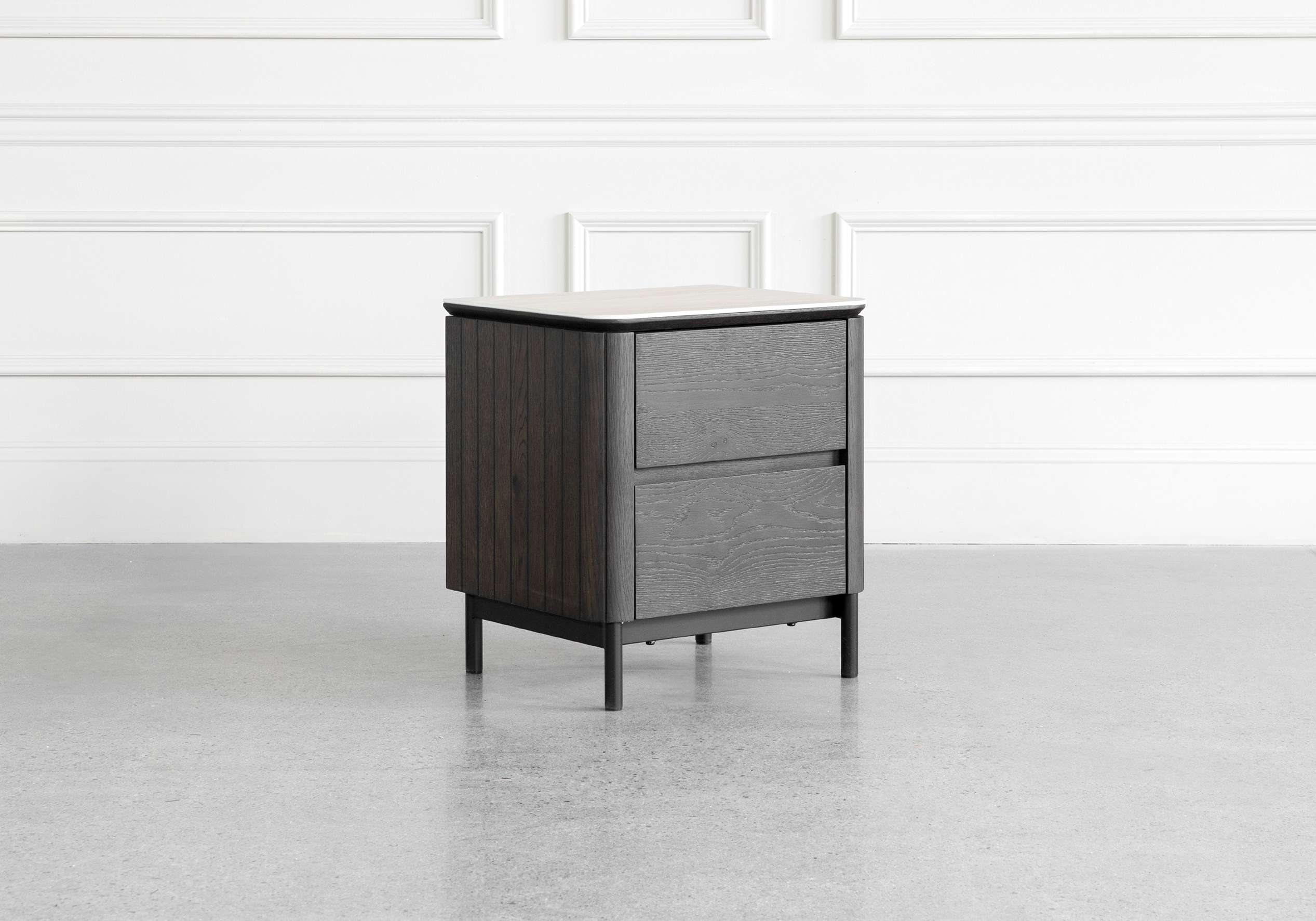Phoenix Brown Oak Nightstand Angle