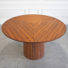 SM33 Dining Table Walnut Oil Top Without Leaves