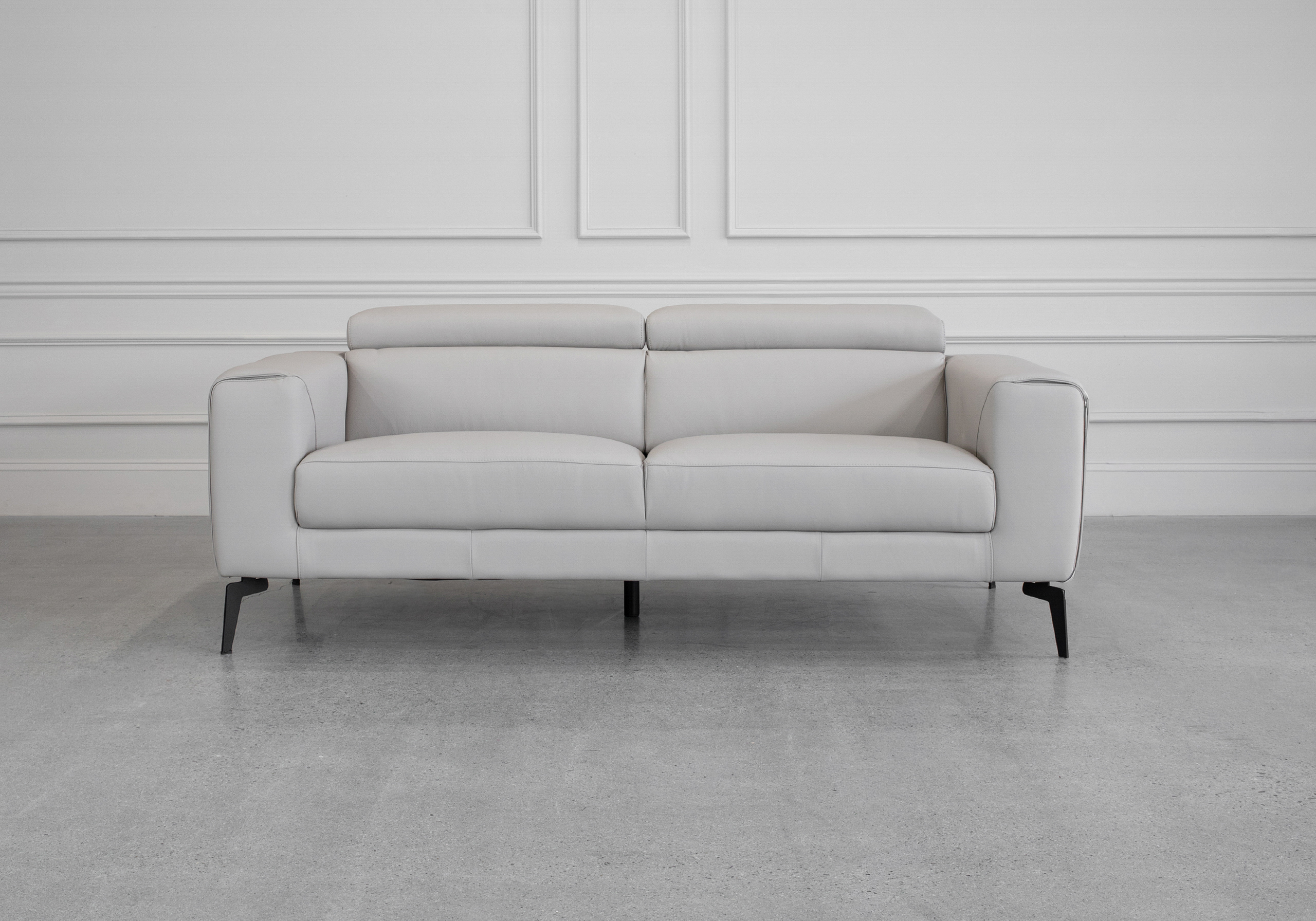 Celine L.Grey (L20) Leather Sofa Front