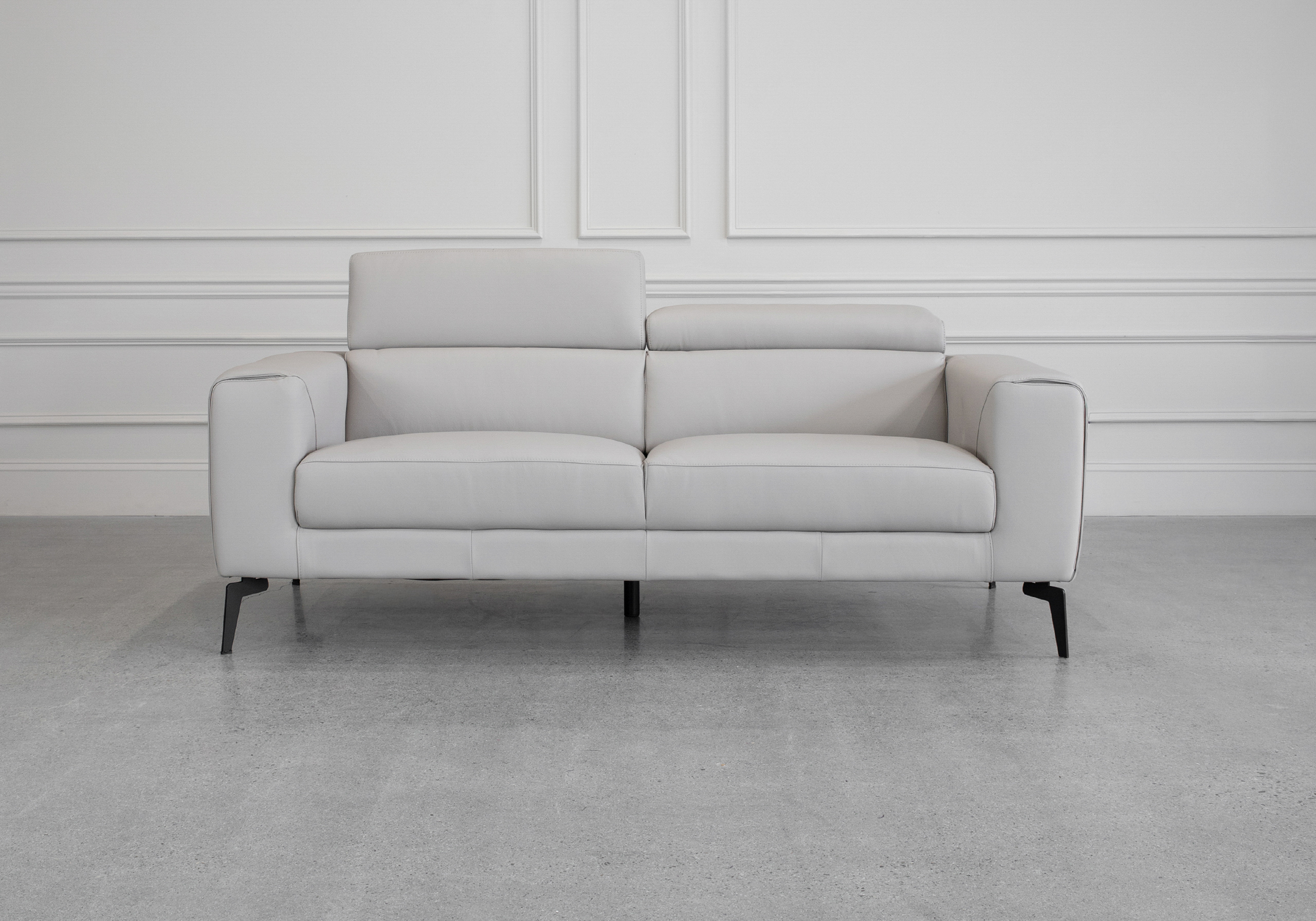 Celine L.Grey (L20) Leather Sofa Front 2
